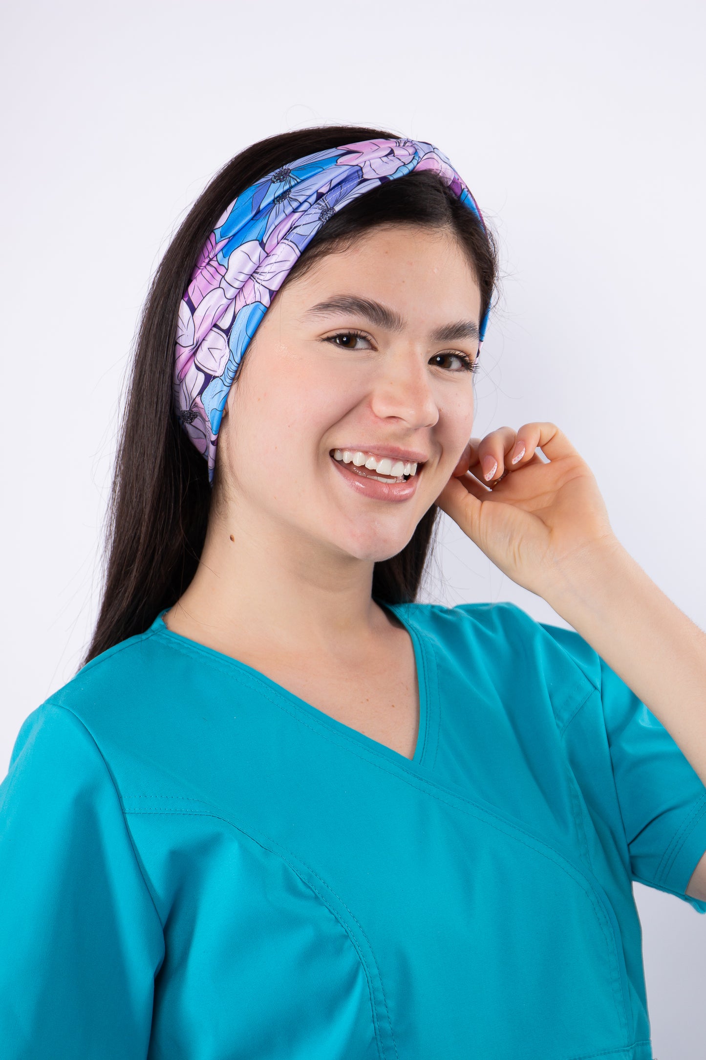 TURBANTE FLORES ROSADO