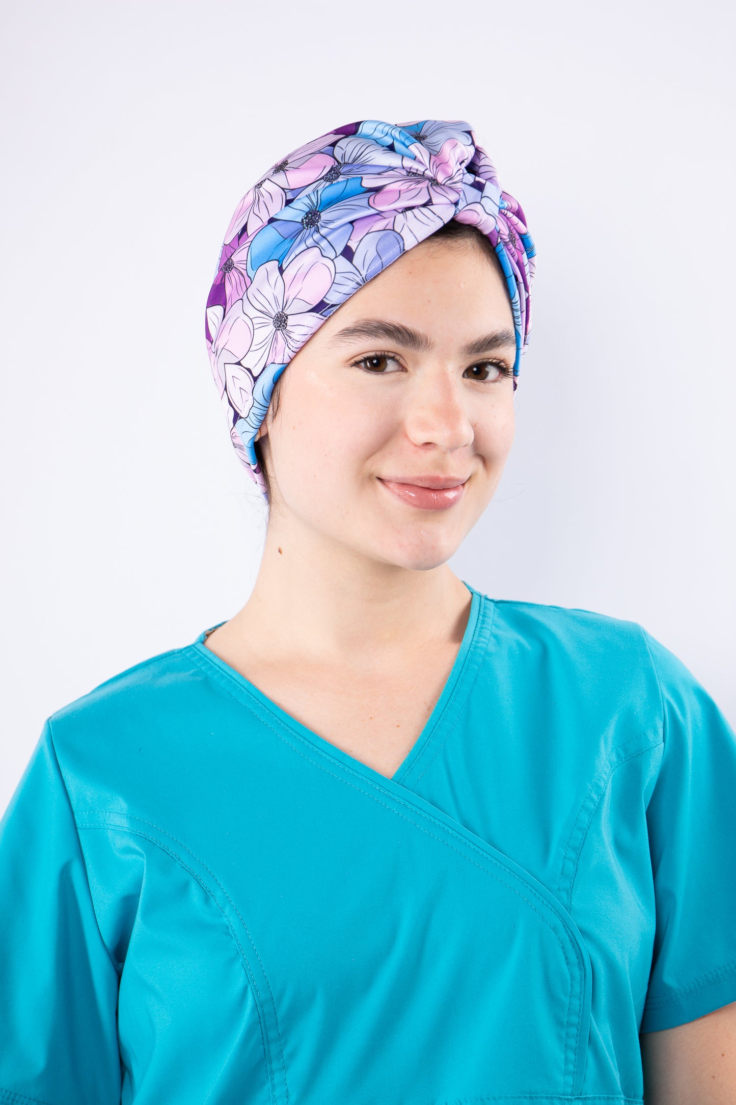 TURBANTE FLORES ROSADO