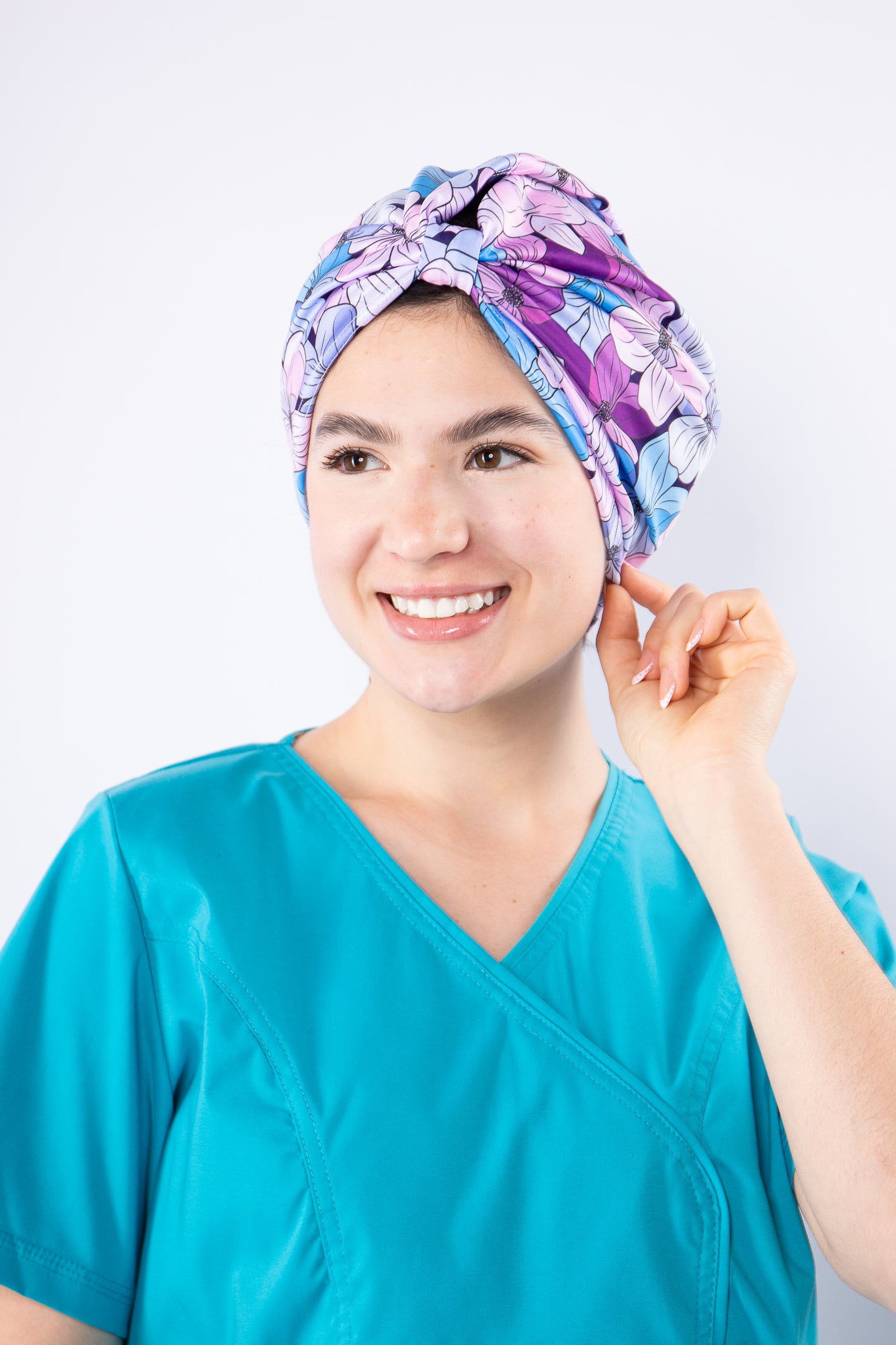 TURBANTE FLORES ROSADO