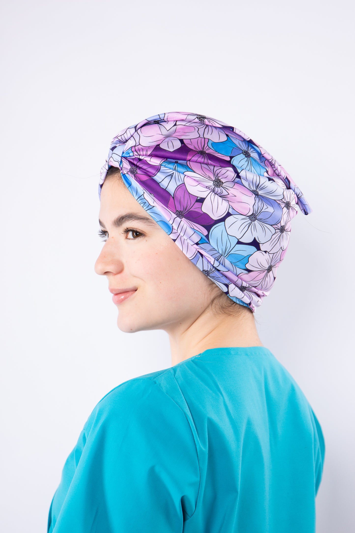 TURBANTE FLORES ROSADO