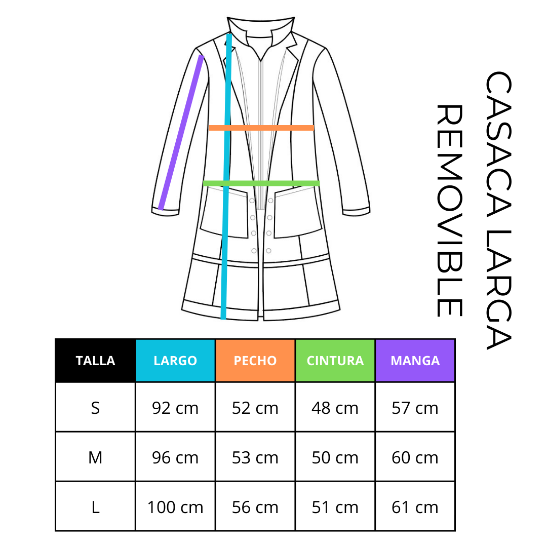 Casaca Larga Modelo Removible